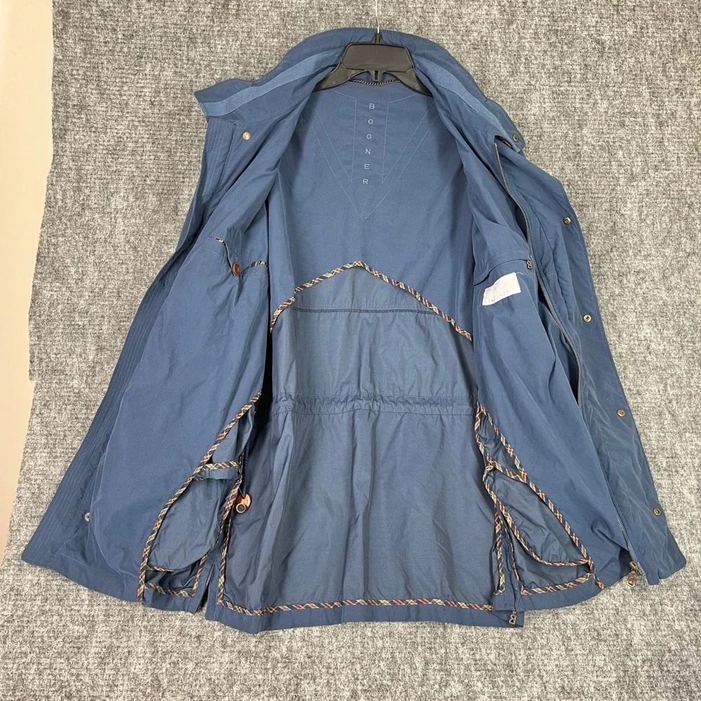 Bogner Jacket Mens‎ L Blue Lightweight Parka Hooded Rain Shell Premium Vintage
